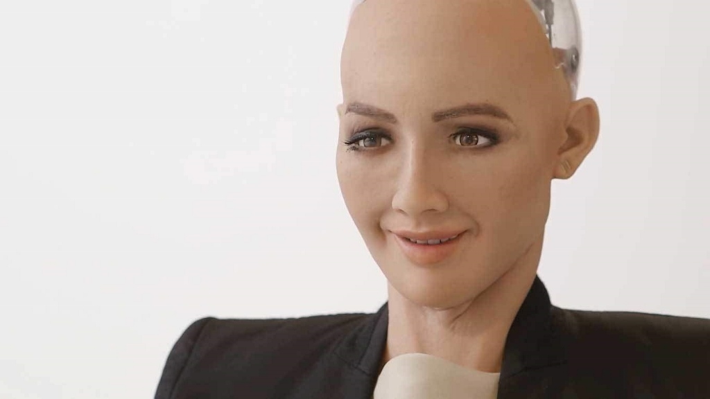 Robô Sophia no Web Summit