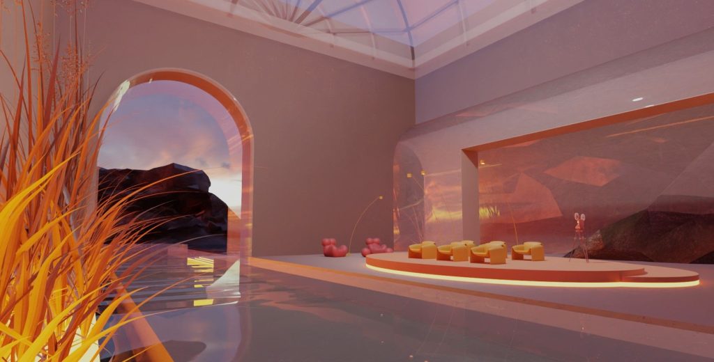 Imagem do espaço onde decorrerá o principal desfile da Metaverse Fashion Week